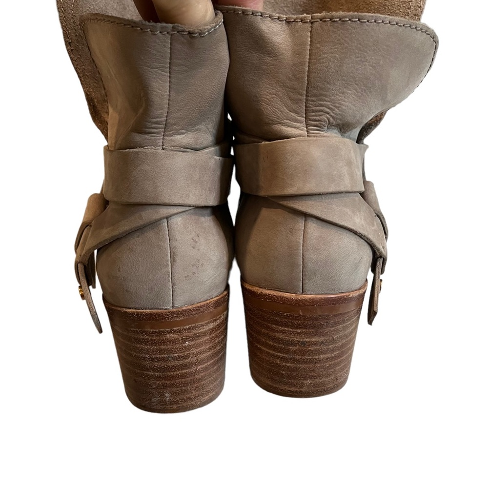 UGG Australia Elora Leather Short Ankle Boots Taupe - Picture 12 of 14